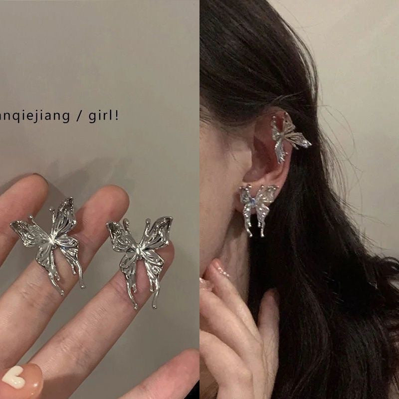 Clip Female Star Awn Niche Design Earrings