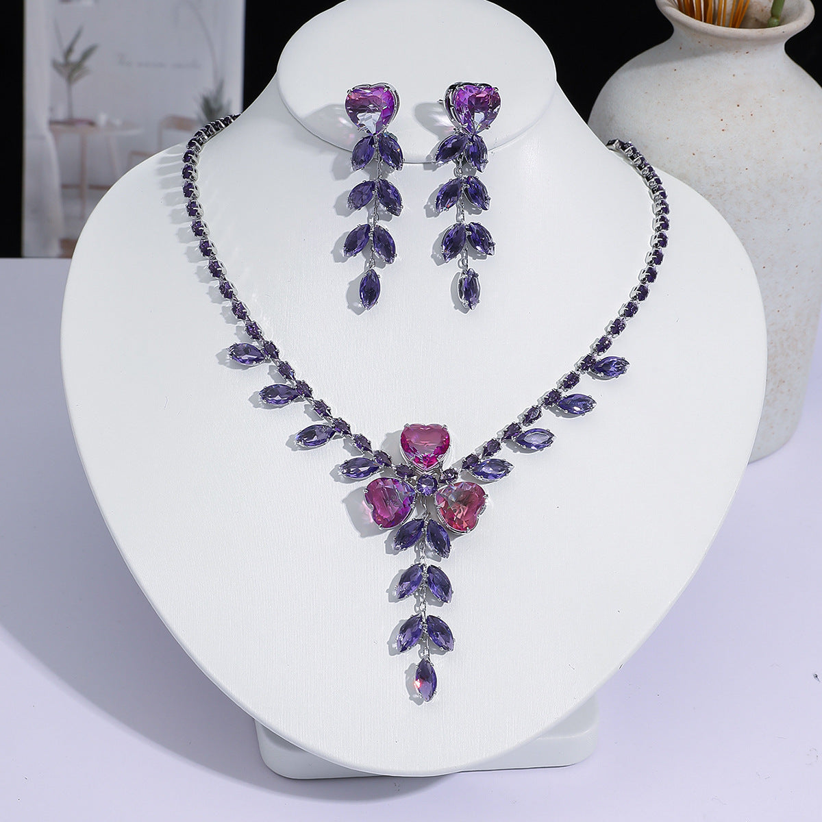 Full Diamond Drop-shaped Temperament The Dinner Party Jewelry Set