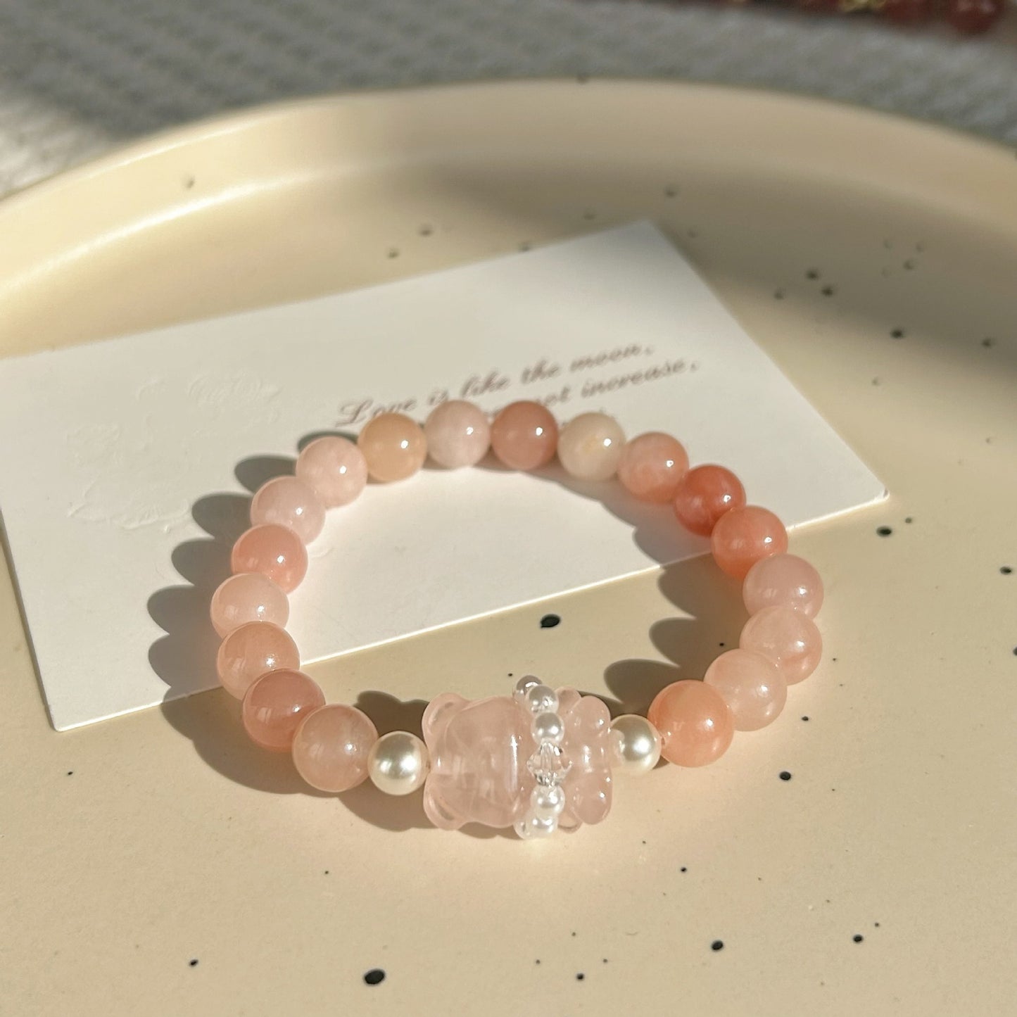 Design Mori Style Light Luxury Peach Fermentation Crystal Natural Stone Bracelets