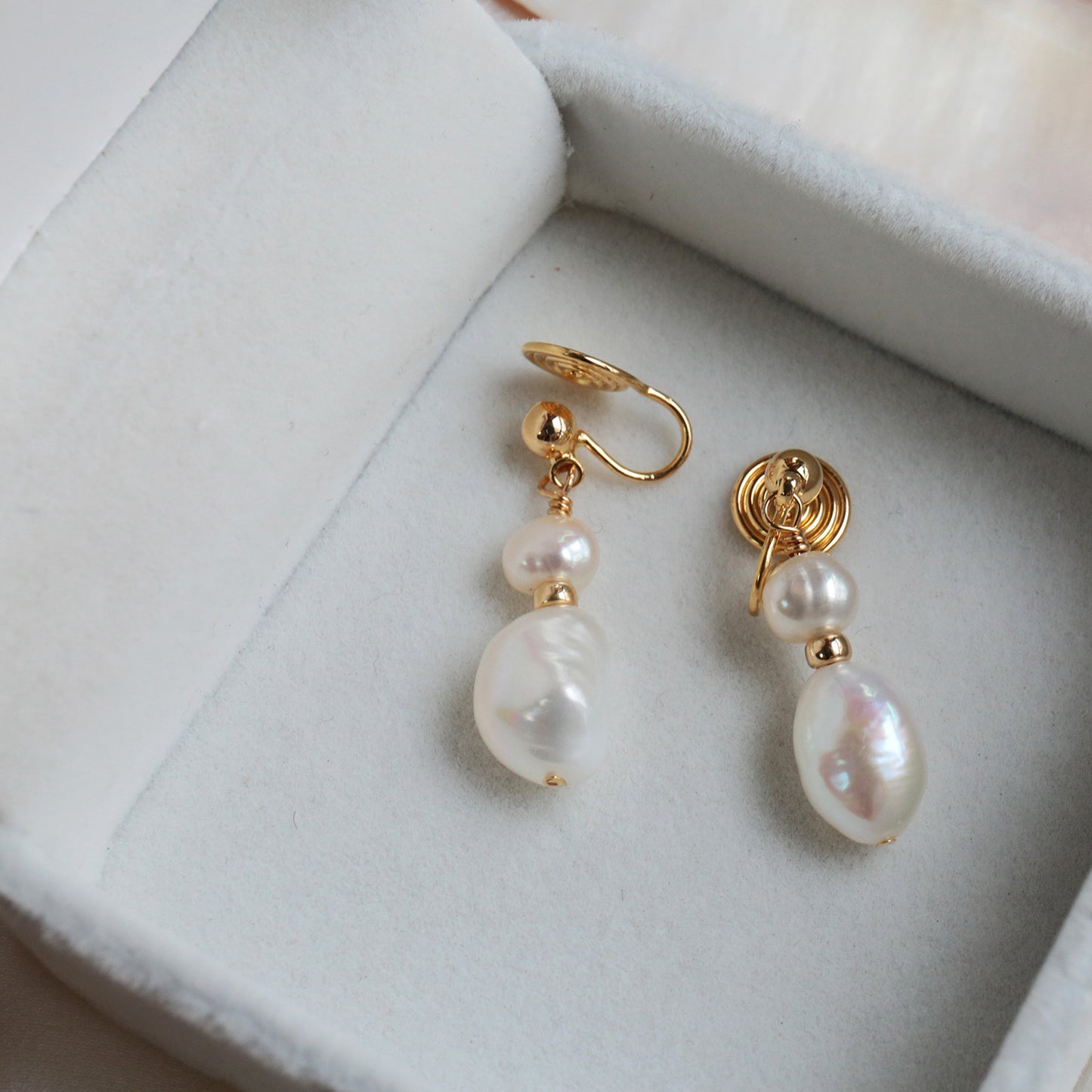 Women's Freshwater Pearl Ear Clip Tassel Cold Earrings