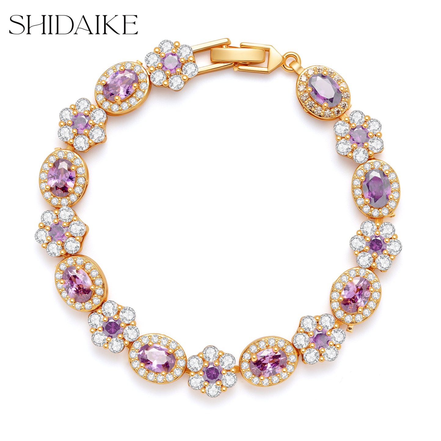 Flower Zircon Gold Affordable Luxury Fashion Live Bracelet
