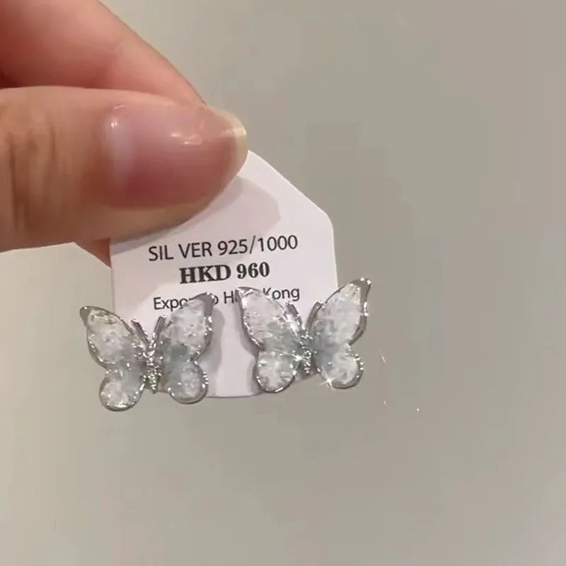 Women's High Sense Light Luxury Temperament Crystal Butterfly Summer Earrings