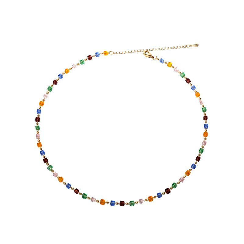 Colorful Niche Female Fashion Clavicle Chain Simple Neck Necklace