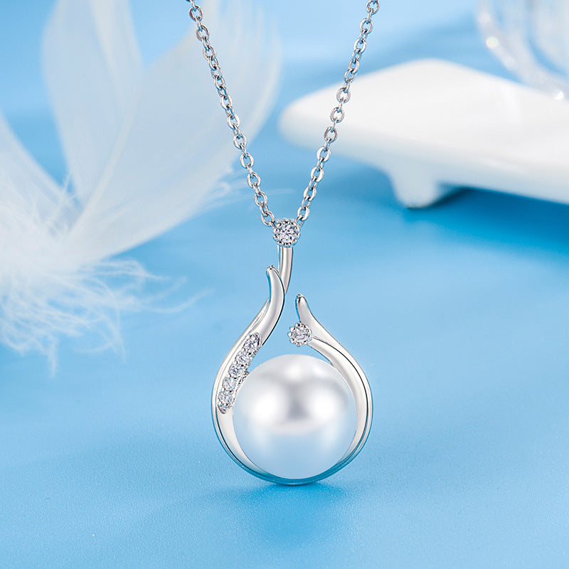 Women's Live Simulation Freshwater Pearl Shell Full Diamond Luxury Rings
