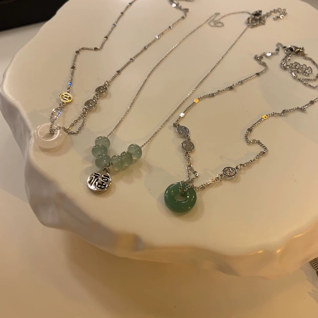 Women's Style Jade Safety Knot For Niche Design Clavicle Chain Necklaces