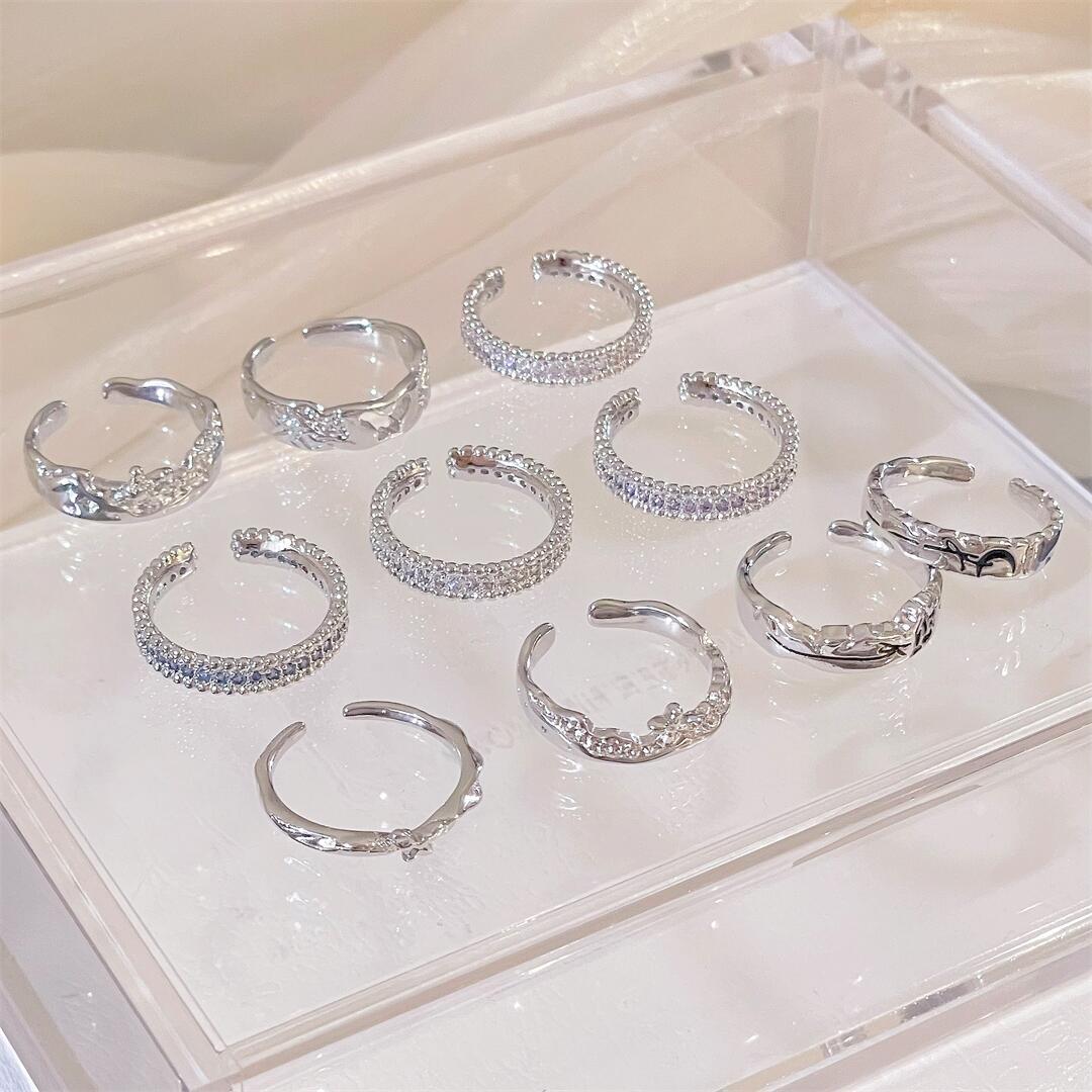 Simple Elegant Starry Bead Female Cool High Sense Ring