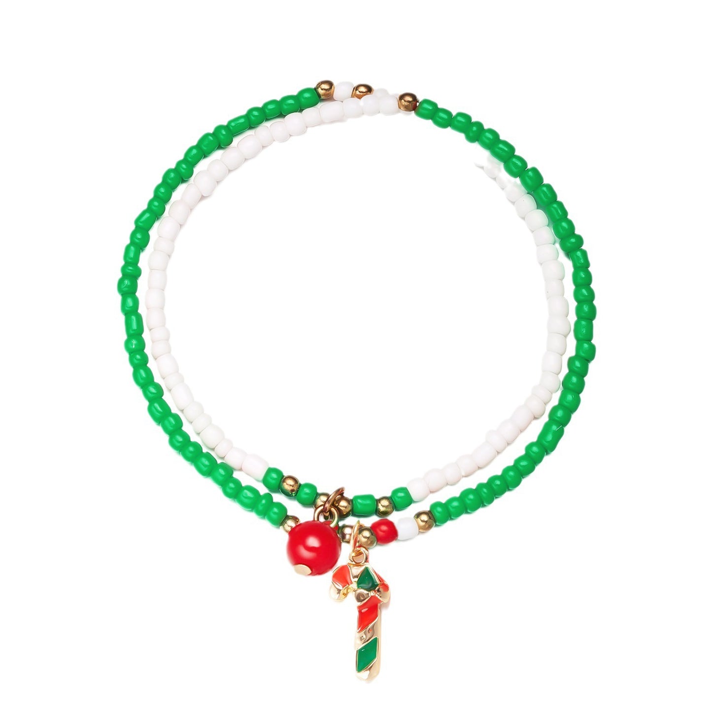 Christmas Dripping Oil Santa Claus Beads Bracelets