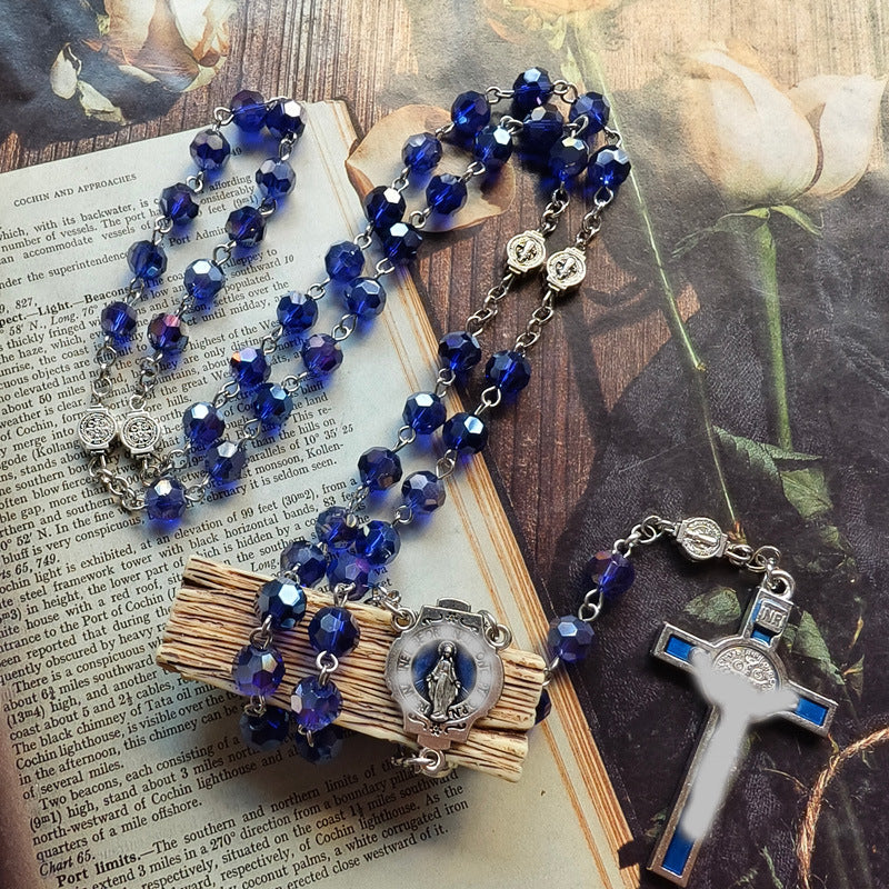 Women's & Men's Blue Crystal Drop Oil Fashion Trendy Necklace