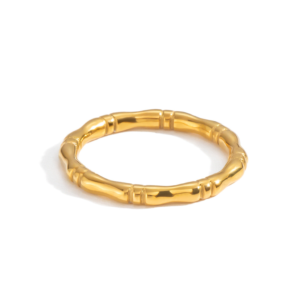 Simple Style Stainless Steel Gold-plated Bamboo Rings