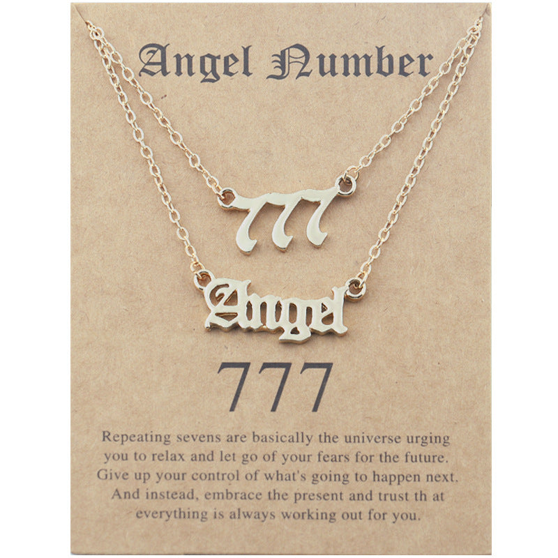 Angel Lucky Number Suit Clavicle Chain Necklaces