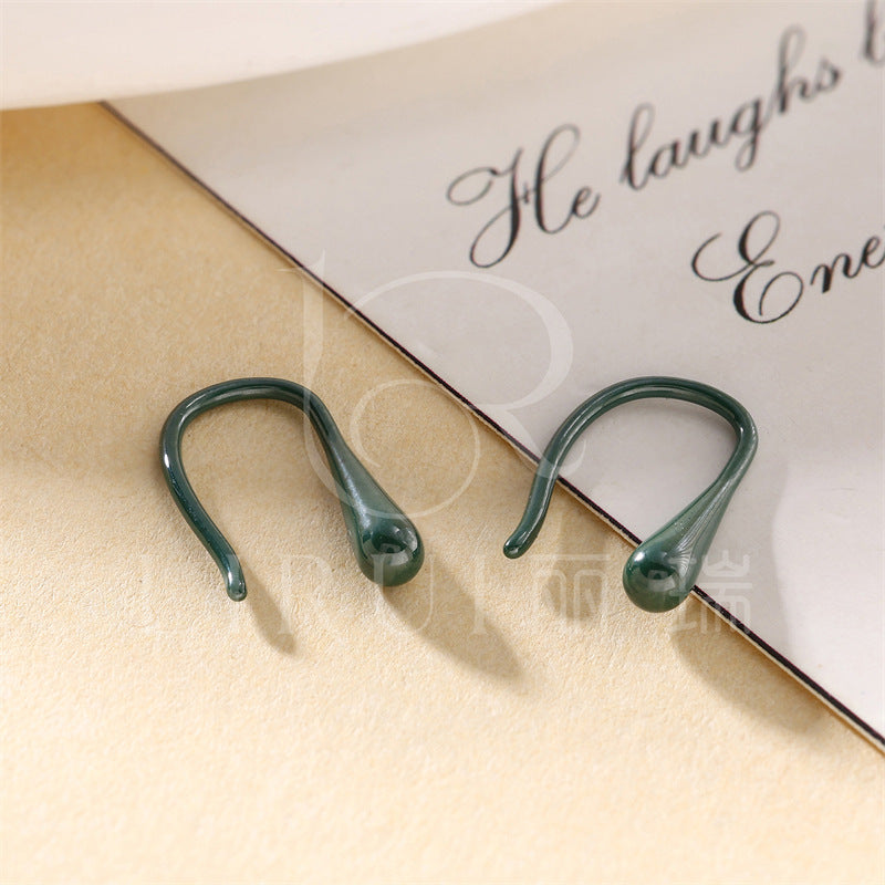 U-shaped Pure Simple Colorful Ceramic Niche Ear Hook