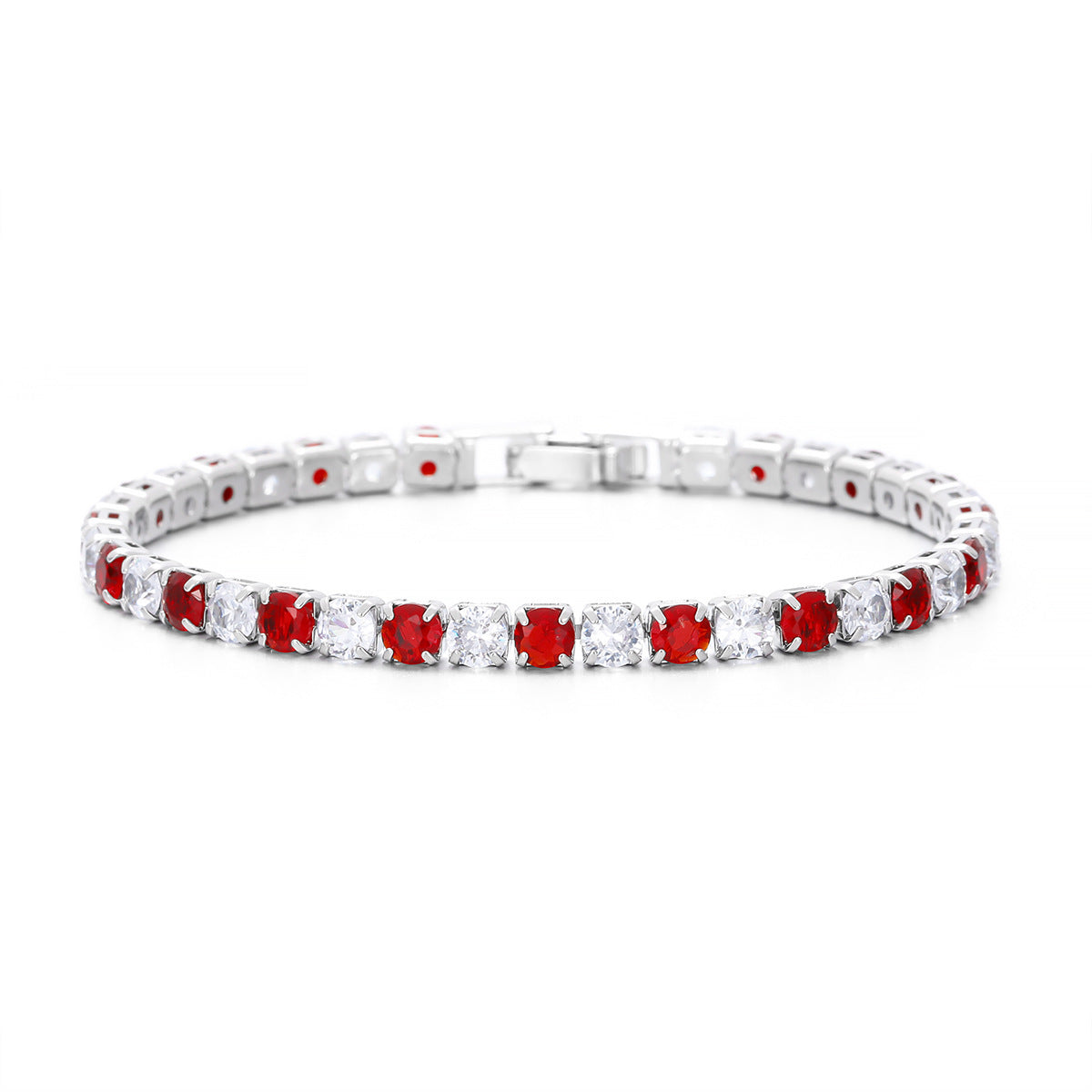 Zircon Single Row Full Diamond Adjustable Draw Tennis Fashion Bracelet