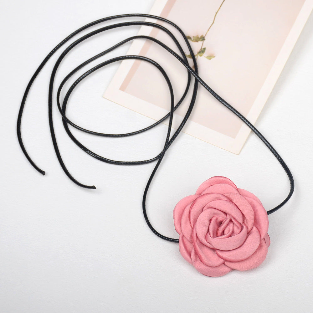 Camellia Rose Flower Sweet Three-dimensional Waist Necklaces