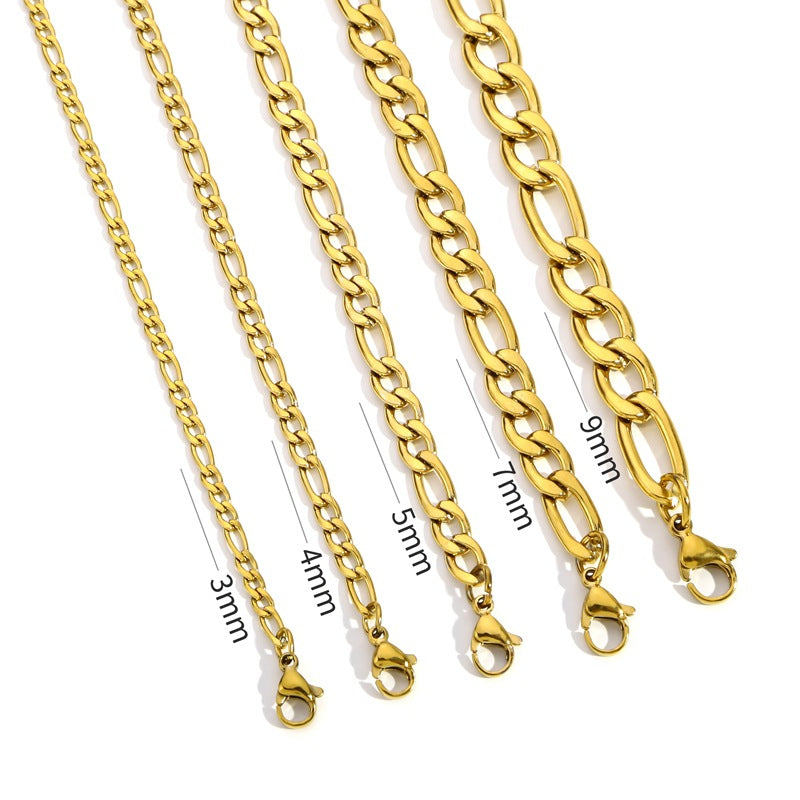 Simple Stainless Steel Cuban Vacuum Color Necklaces