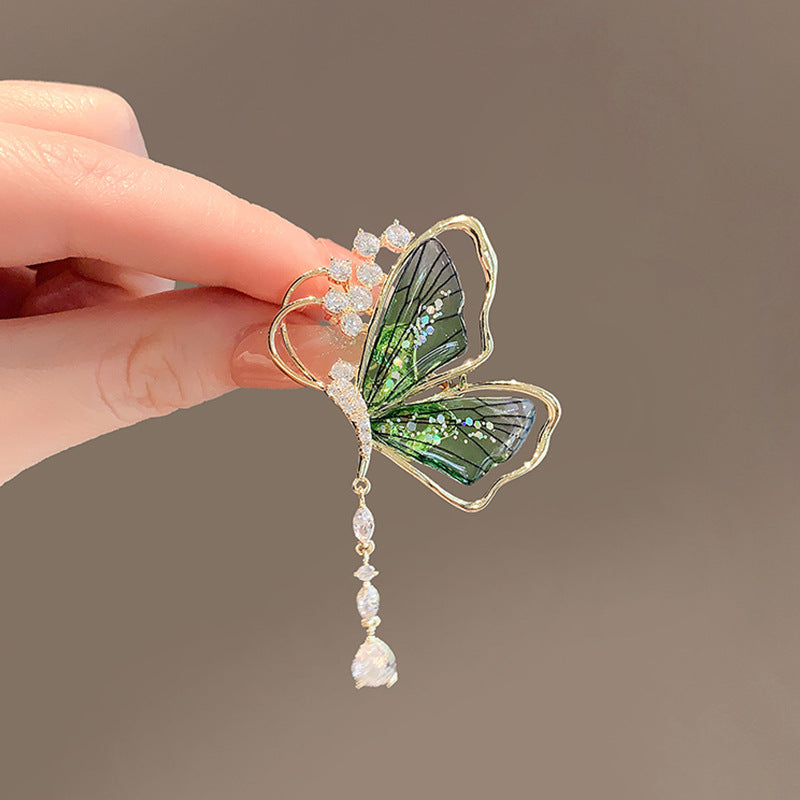 Butterfly Brooch High-grade Pin Exquisite Tassel Brooches