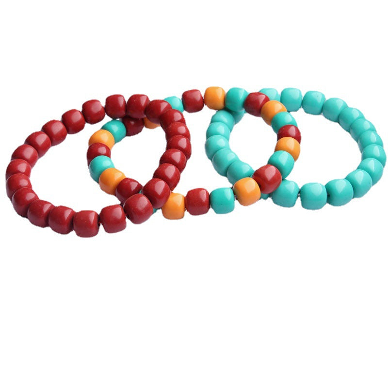 High Porcelain Turquoise Explosion Flower Round Beads Bead Glaze Bracelets