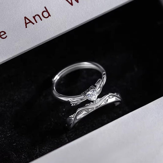 Women's & Men's Arrow Of Love Sterling Sier Pair Design Light Luxury Couple Ring