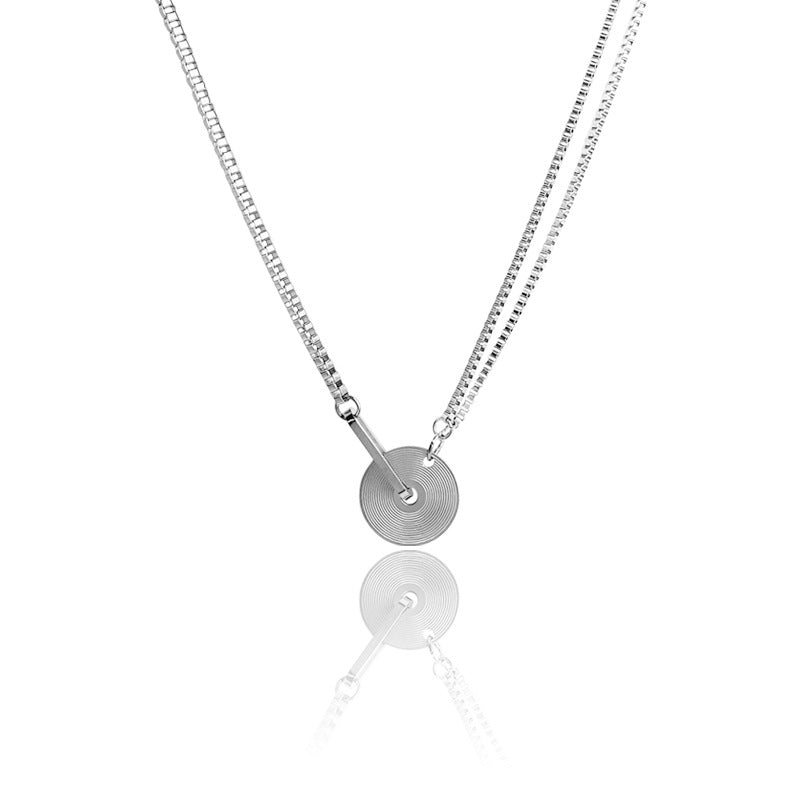 Design Sense Gramophone Record Clavicle Chain Special Interest Light Collar
