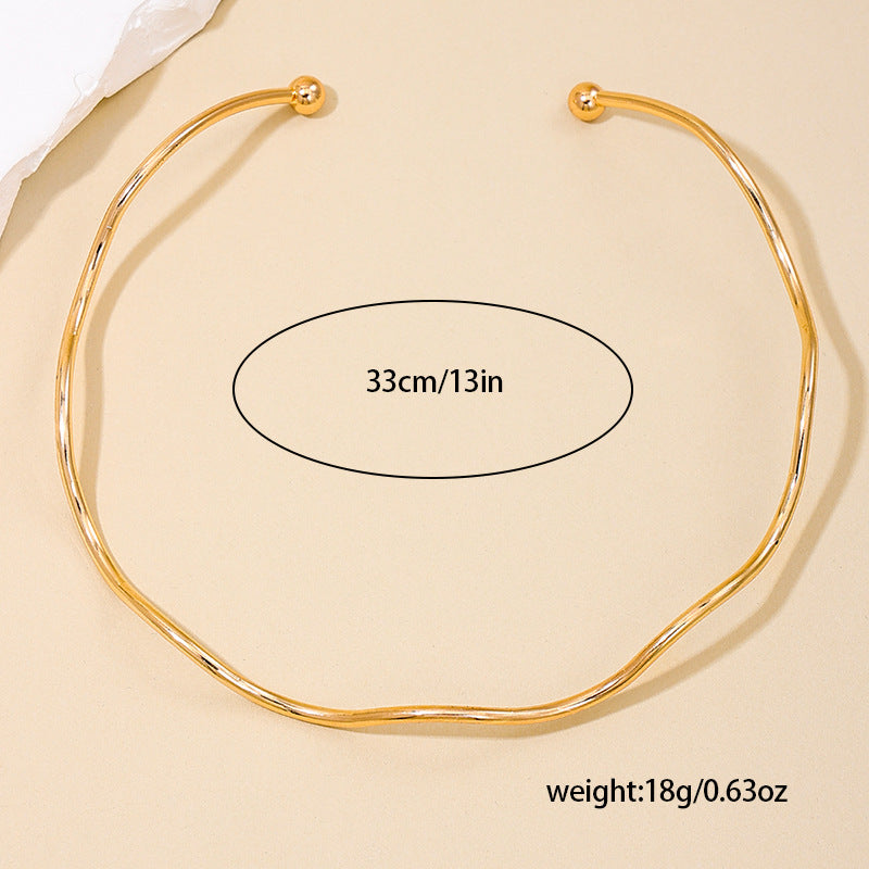 Women's Fashion Minimalist Office Commuter Neck Decoration Sweet Mouth Wave Collar