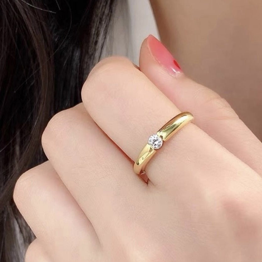 Diamond Rose Gold Chic Female Golden Rings