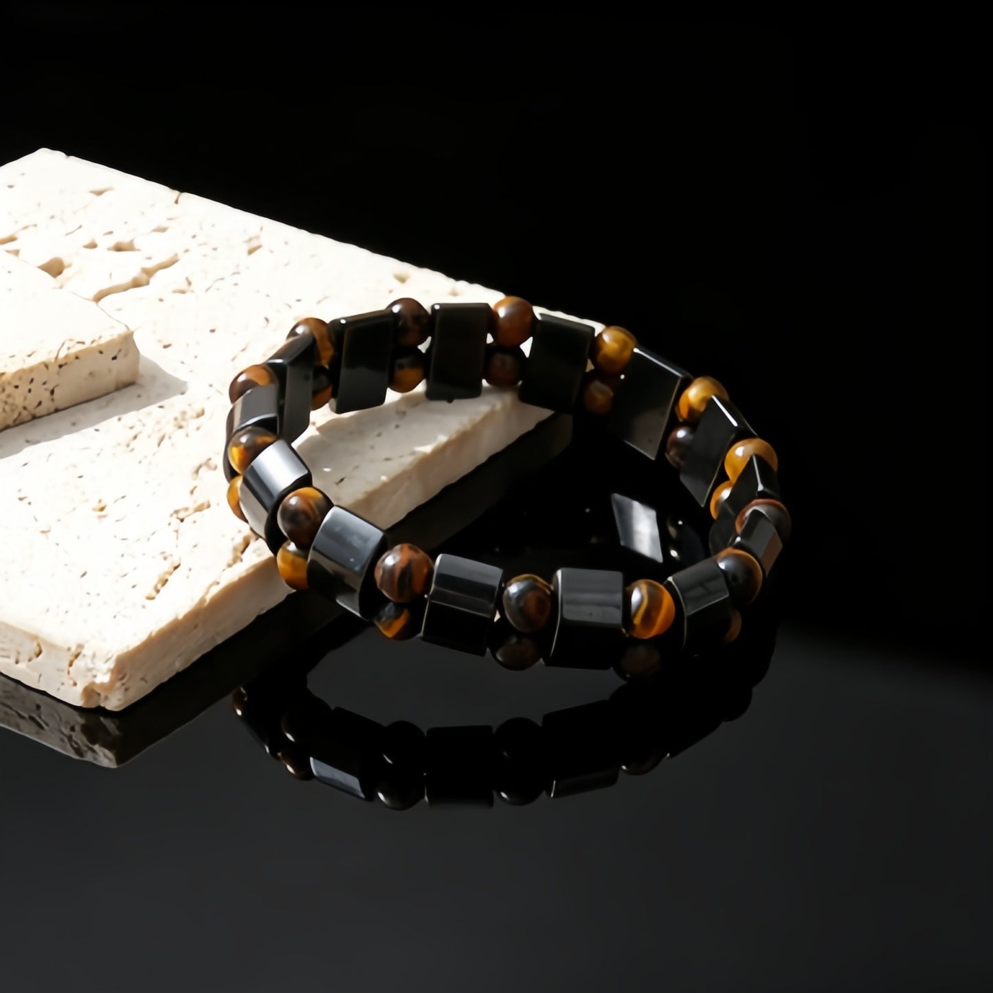 Hematite Haematite Stretch Square Beaded Incentive Gift Piece Energy Bracelet