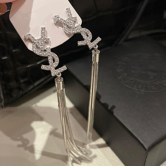 Women's Design High-grade Letter Tassel For Long Earrings
