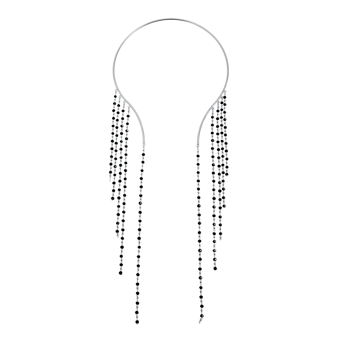 Women's More Than Tassel Black Beads Sexy Future Collar