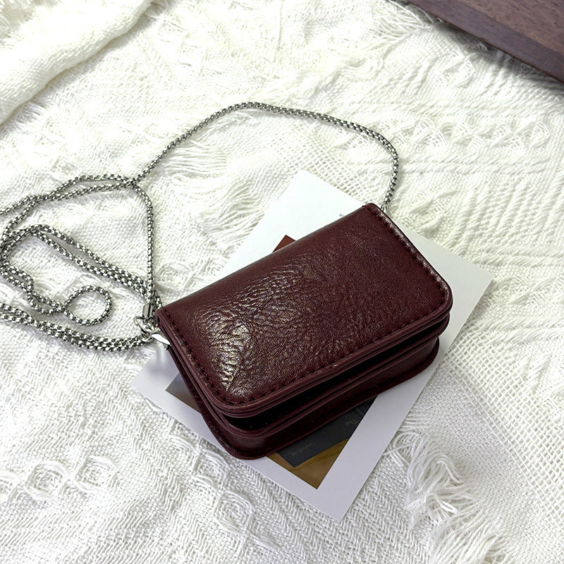 Design Texture Chain Bag Mini Square Commuter Necklaces