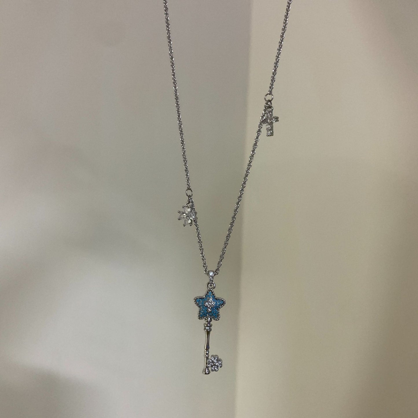 Blue Key Adjustable Exquisite High-grade Clavicle Necklaces