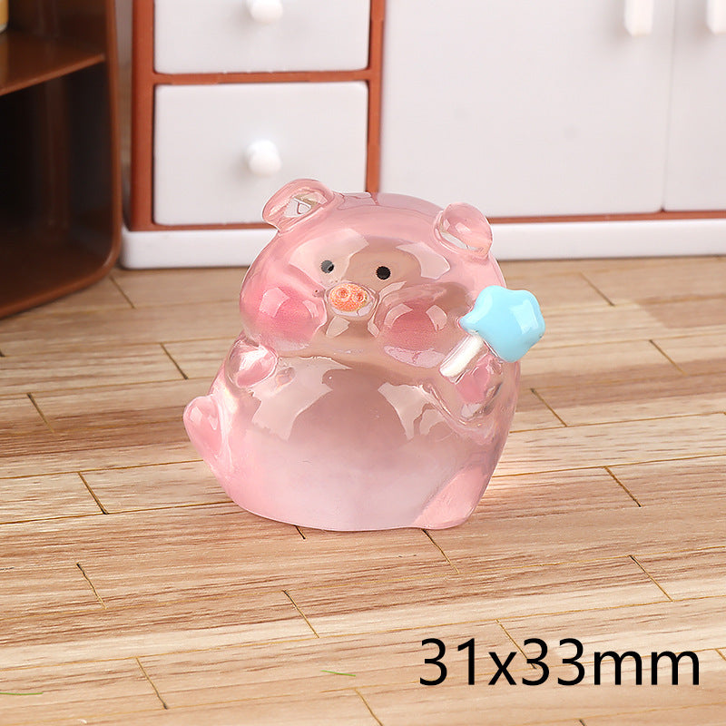 Small Pink Pig Cream Glue Resin Jewelry Accessories