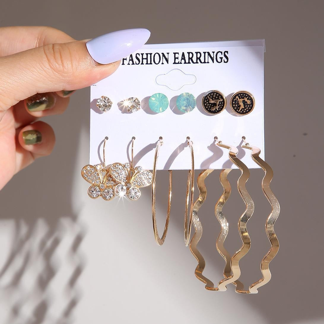 Fashion High Sense Ear Vintage Pearl Geometric Earrings