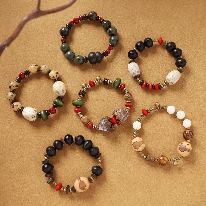 Women's & Men's Chinese Natural Plant Seed Fruit Bodhi Retro Bracelet