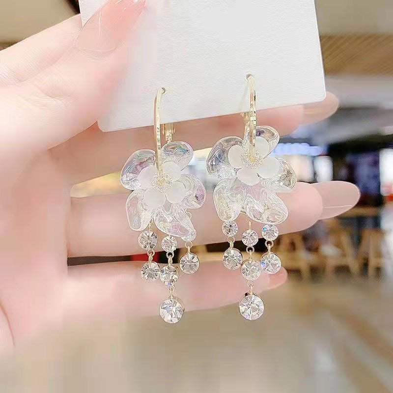 Women's Ear Opal Korean Style Asymmetric Eardrops Earrings