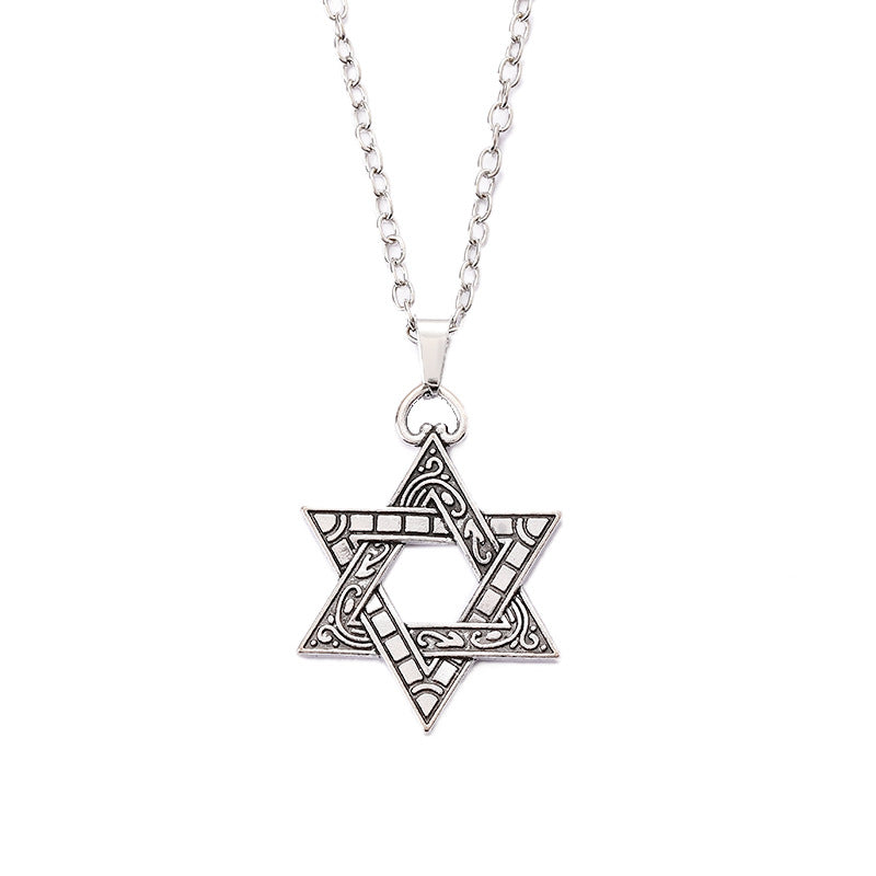 Women's & Men's Hexagram Hip Hop Niche Design Light Luxury Necklace