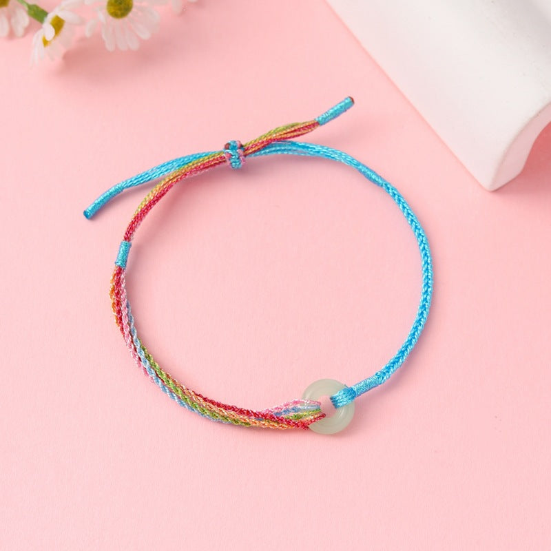 Children's Colorful Braided Rope Wrist String Safe Red Bracelet