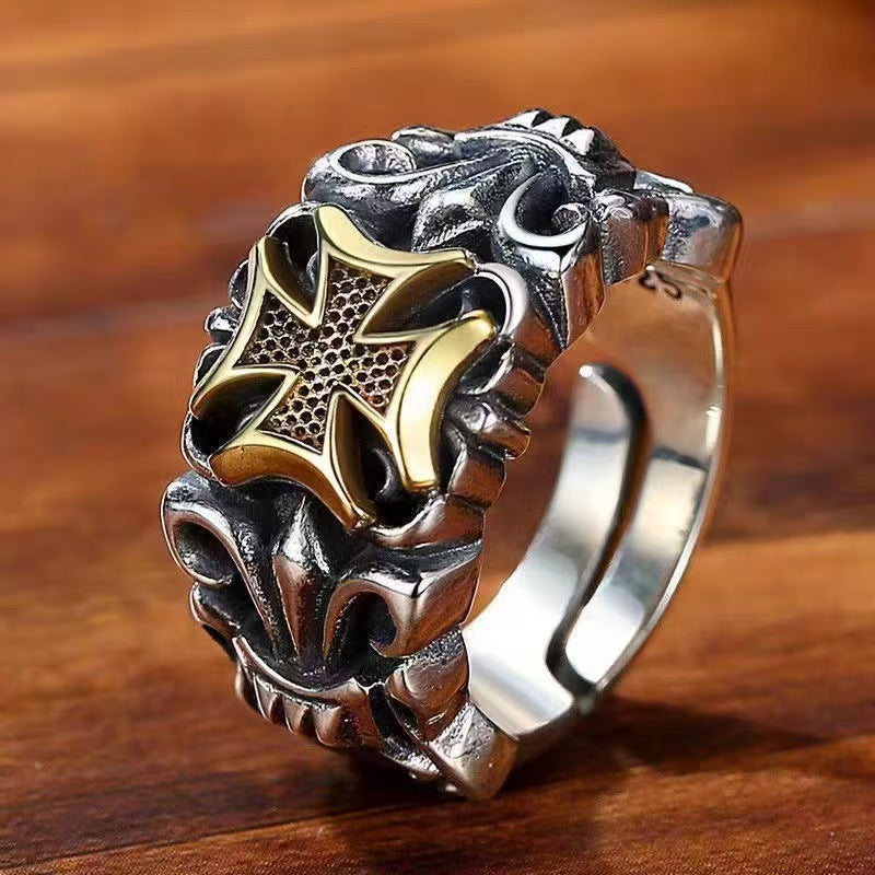 Men's Vintage Sea God Series Marine Trident Ring