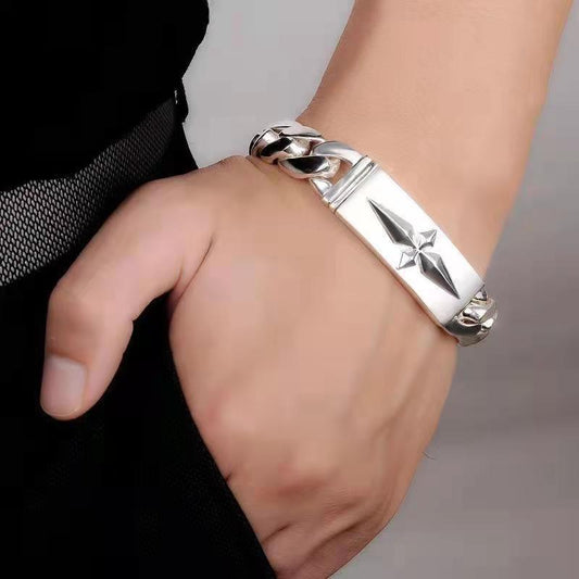 Men's Simple Versatile Personality Domineering Design Thick Solid Bracelet