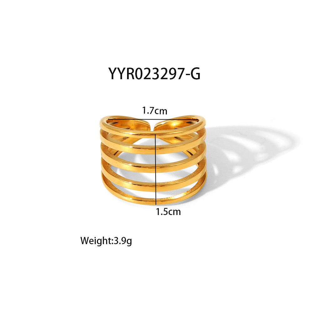 Open Titanium Steel Finger Decoration Irregular High-grade Rings