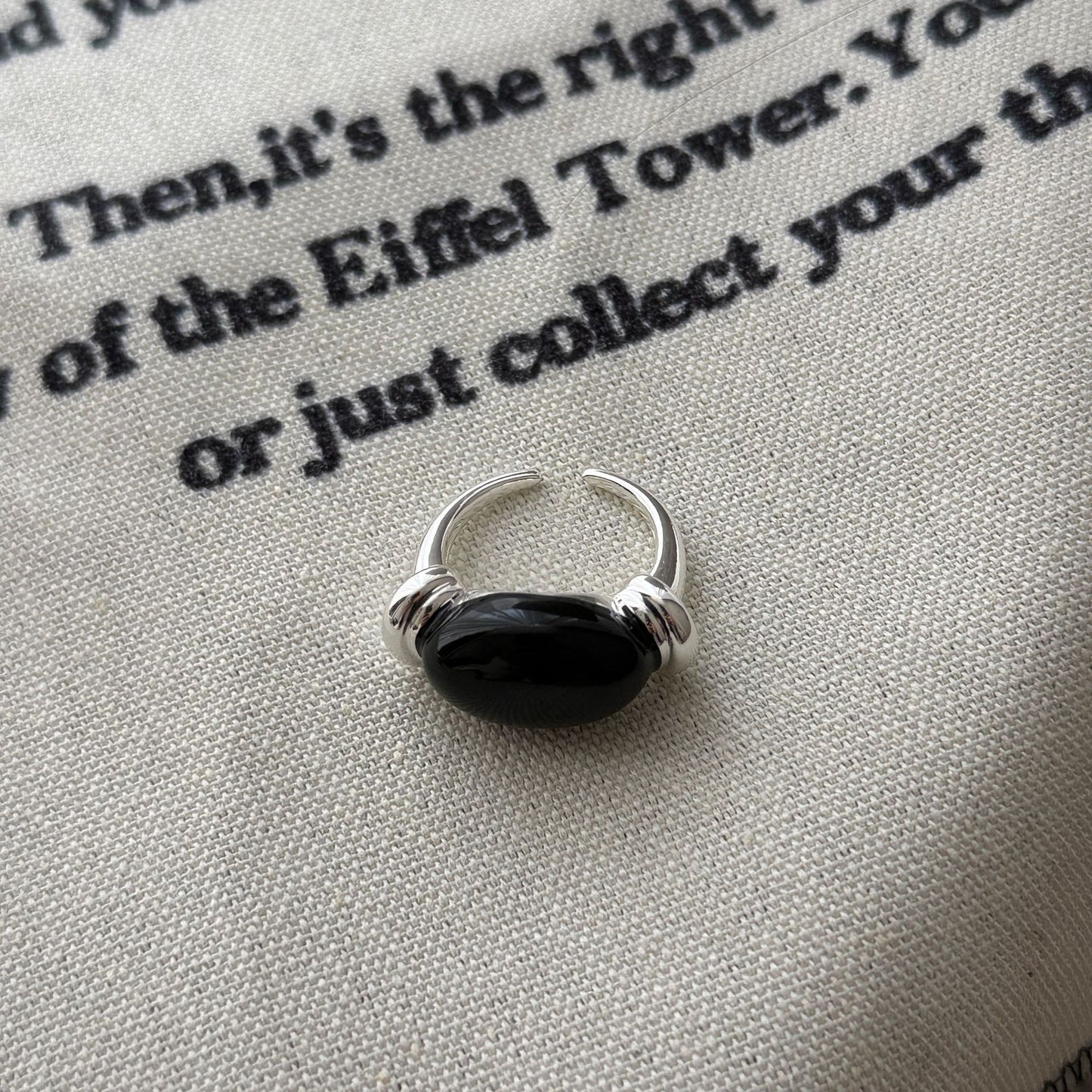 Women's Drip Glazed Geometric Open Adjustable Oval Twin Index Ring
