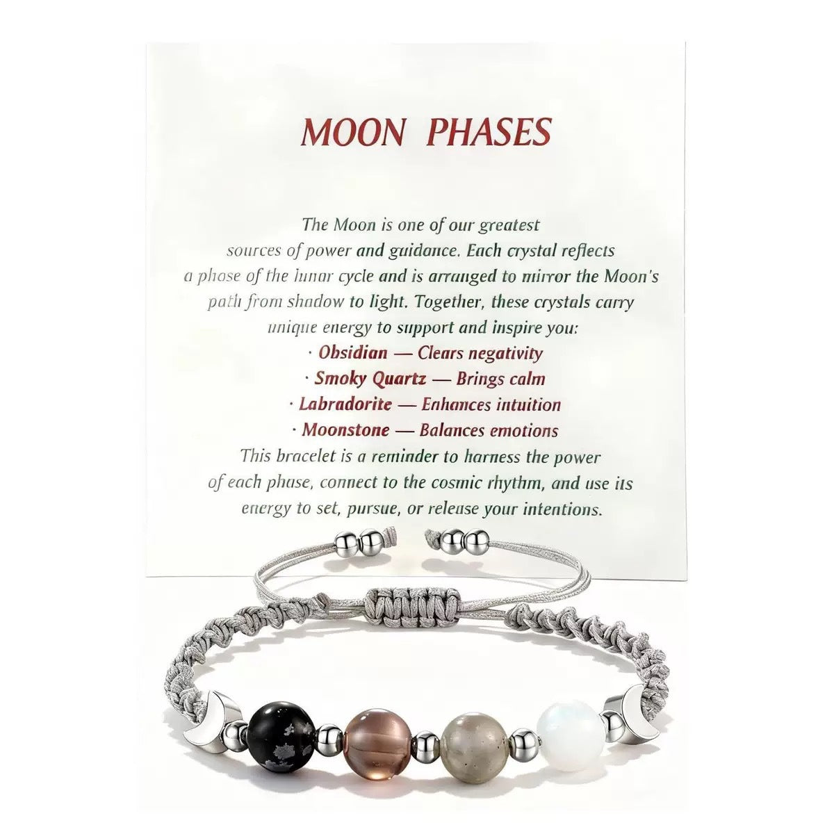 Natural Stone Obsidian Opal Beaded Cycle Encourage Elastic String Glitter Bracelet