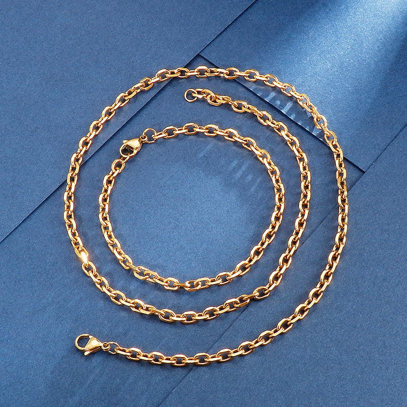 Men's Stainless Steel Simple O-shaped Chain Unique Necklaces