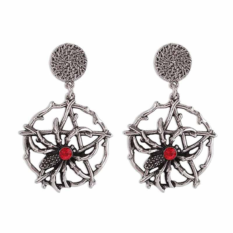 Bohemian Vintage Sun Moon Moonstone Asymmetric Alloy Earrings