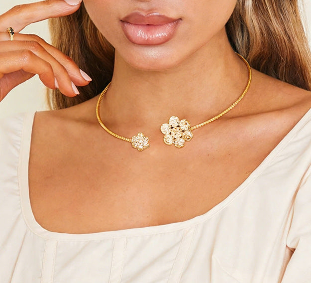 Women's Diamond Open High-grade Party Fashion Alloy Collar