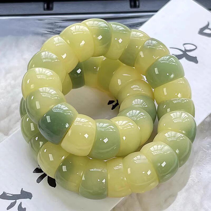 White Jade Bodhi Root Crafts Pork Intestine Bracelet