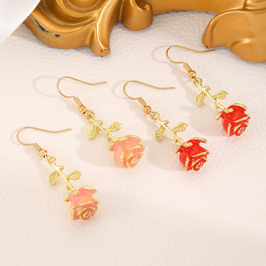 Women's Retro Rose High-grade Mori Style Alloy Earrings