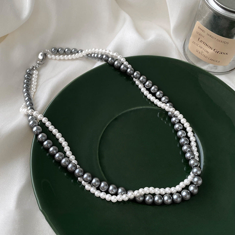 Pearl Twin Clavicle Chain Light Luxury Necklaces