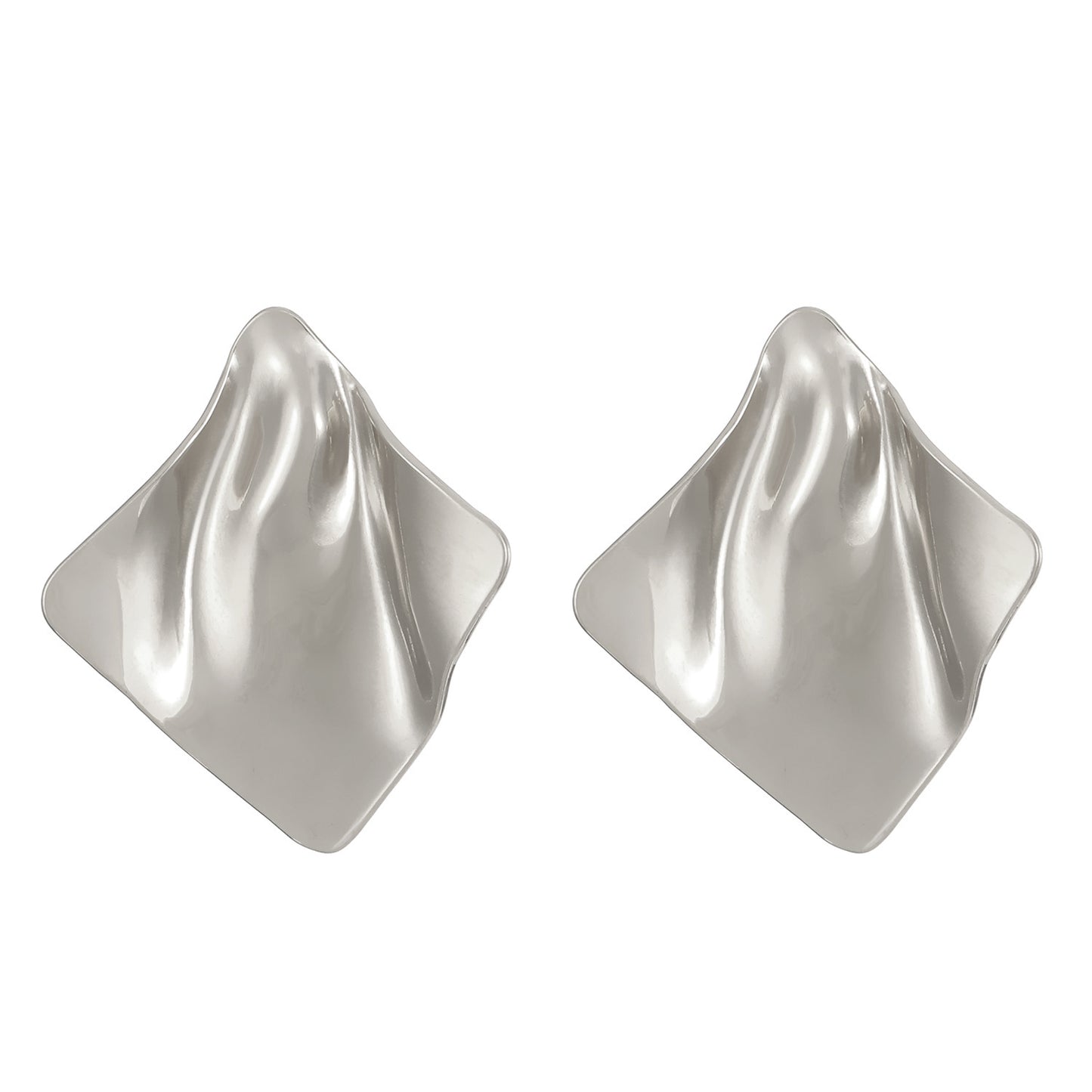Women's Titanium Steel Pleated Geometric Retro Glossy Irregular Rings