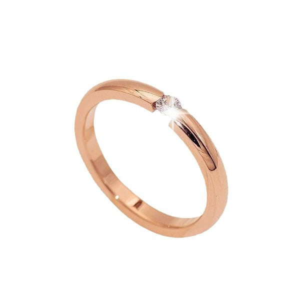 Diamond Rose Gold Chic Female Golden Rings