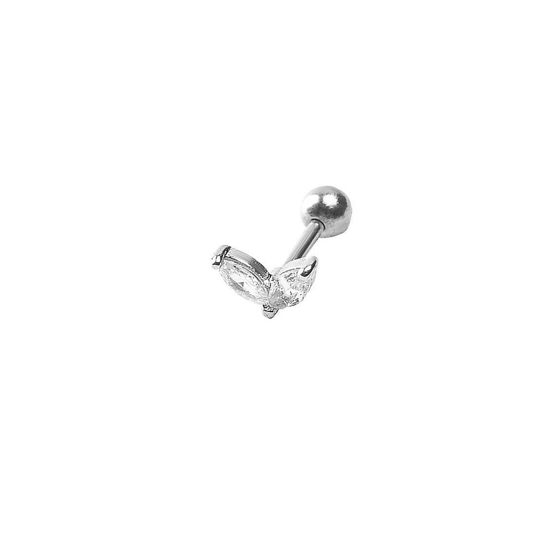 Inlaid Nail Straight Rod Stainless Steel Stud Earrings