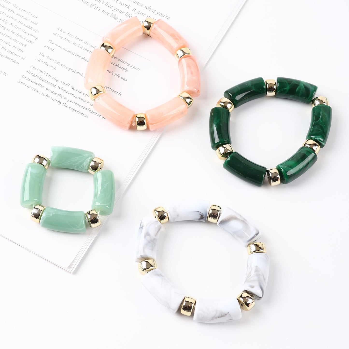 Acrylic Handmade Exaggerated Color Matching Design Bracelet